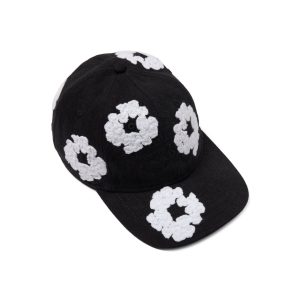 Denim Cotton Wreath Cap Black