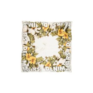 Cotton Floral Logo Silk Scarf