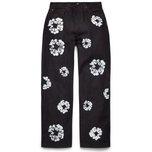Baggy Cotton Wreath Denim Pant Selvedge