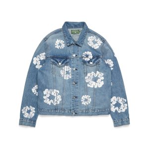 Cotton Wreath Denim Jacket Light Wash