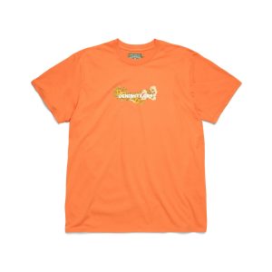 Cotton Floral Logo Tee Orange