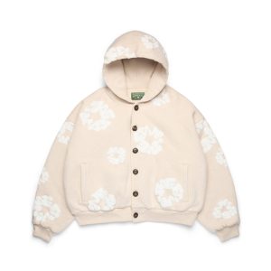 Cotton Wreath Cardigan Hoodie Oatmeal
