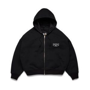 Crown of Cotton & Black Madonna Reversible Zip Hoodie Black